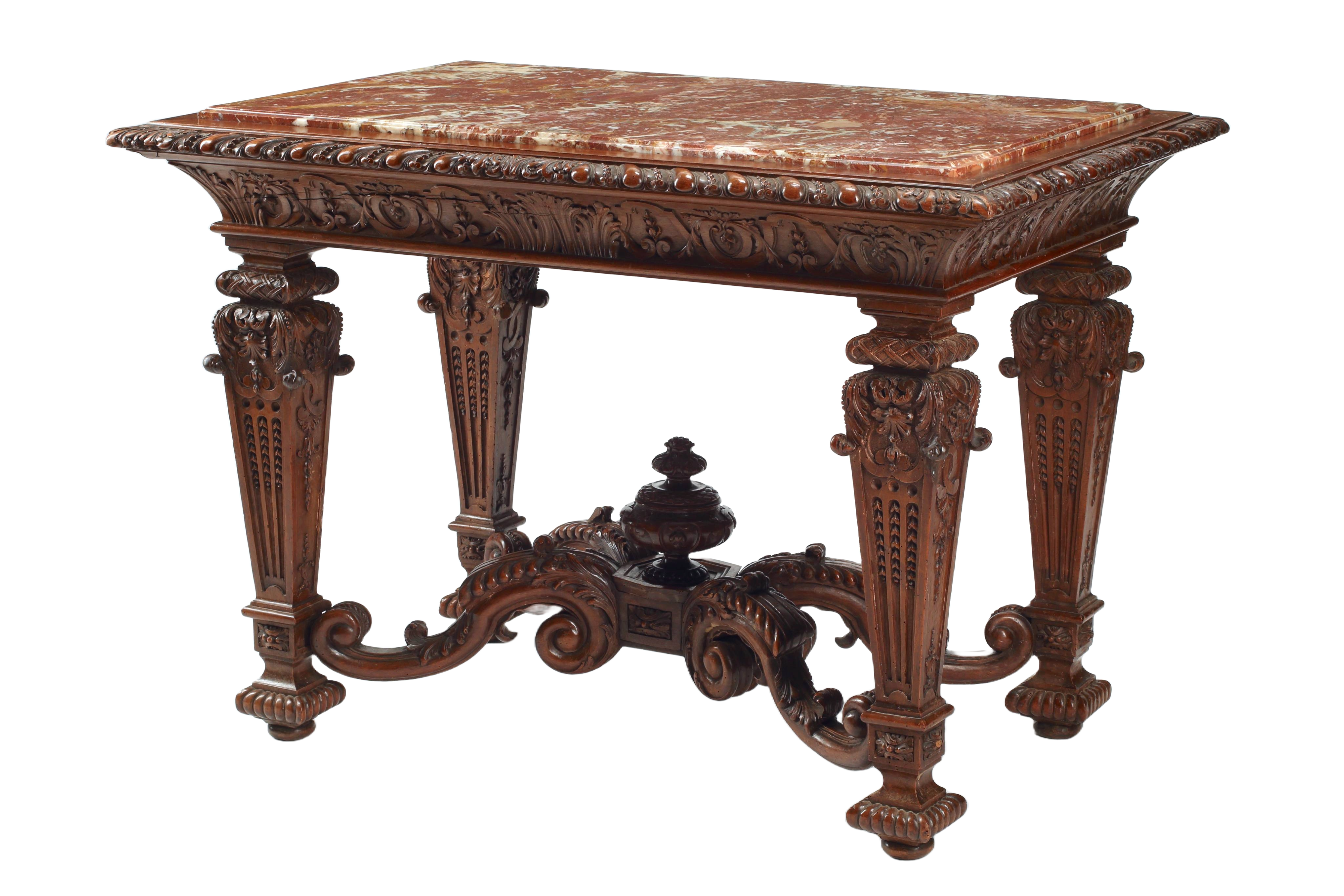 Regénce Style Walnut Salon Table, 19th Century French