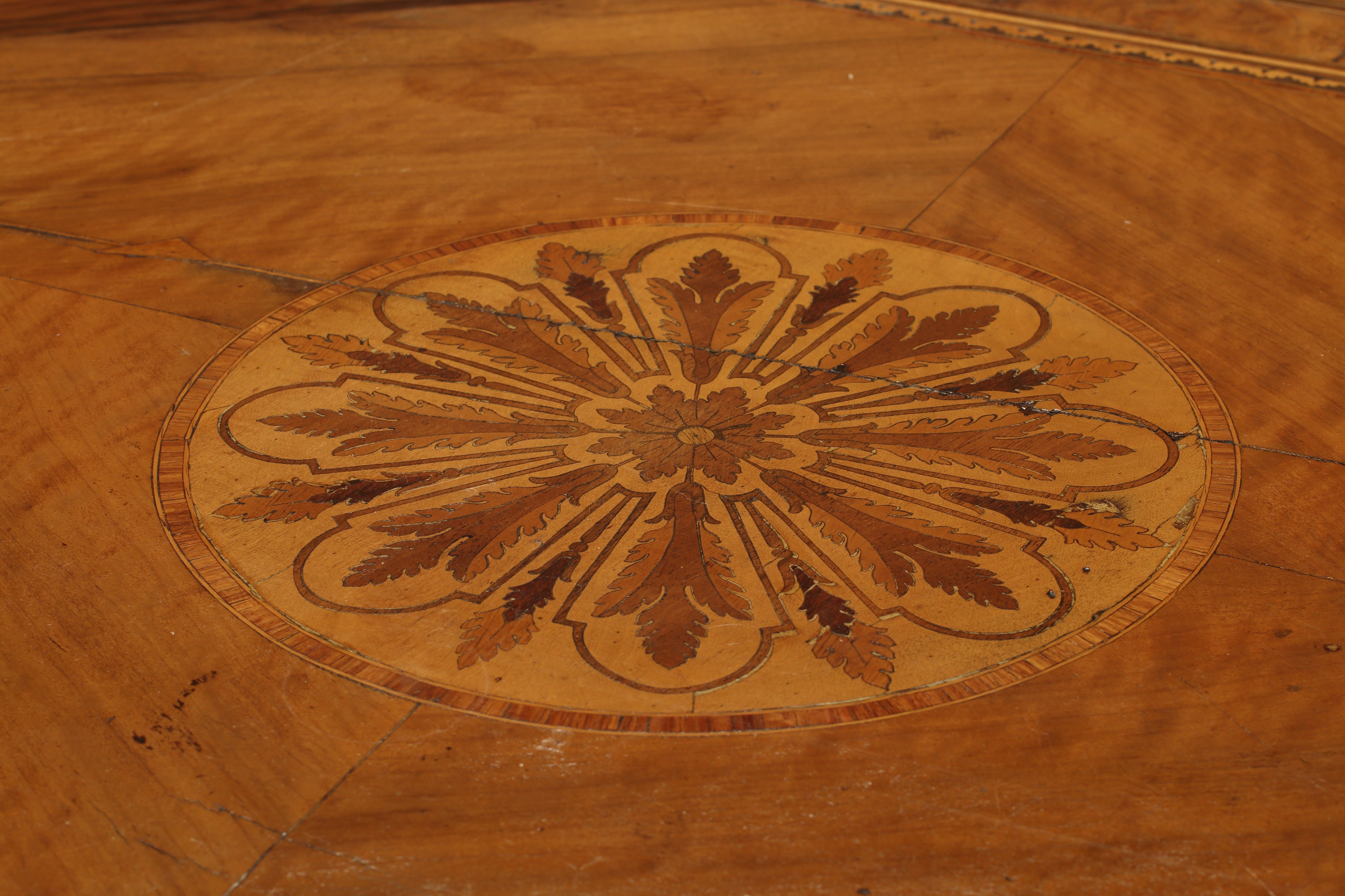 Italian Neoclassical Marquetry Partner Desk, 1800