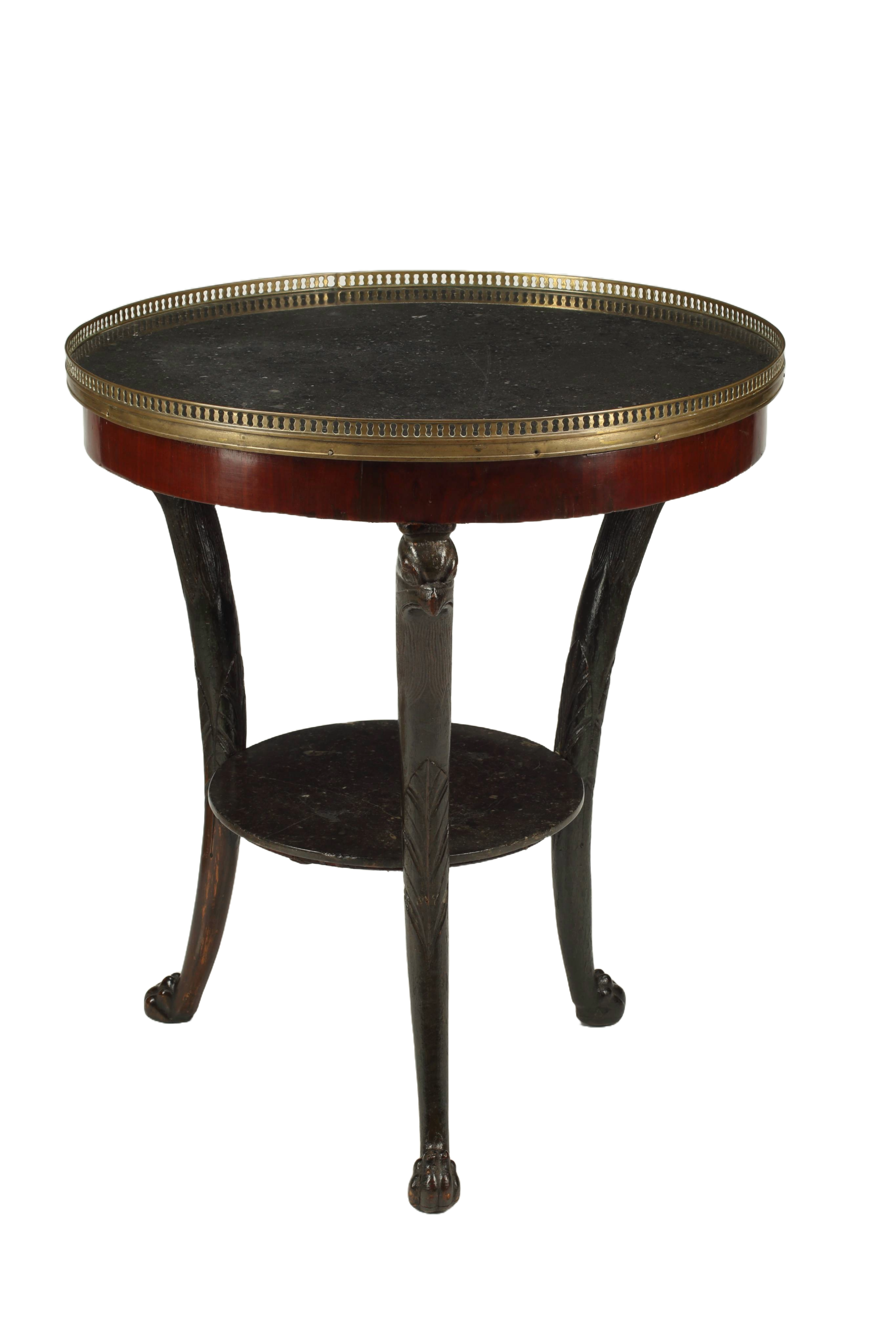 Empire Style Mahogany Table with Marble Top, 19th Century France