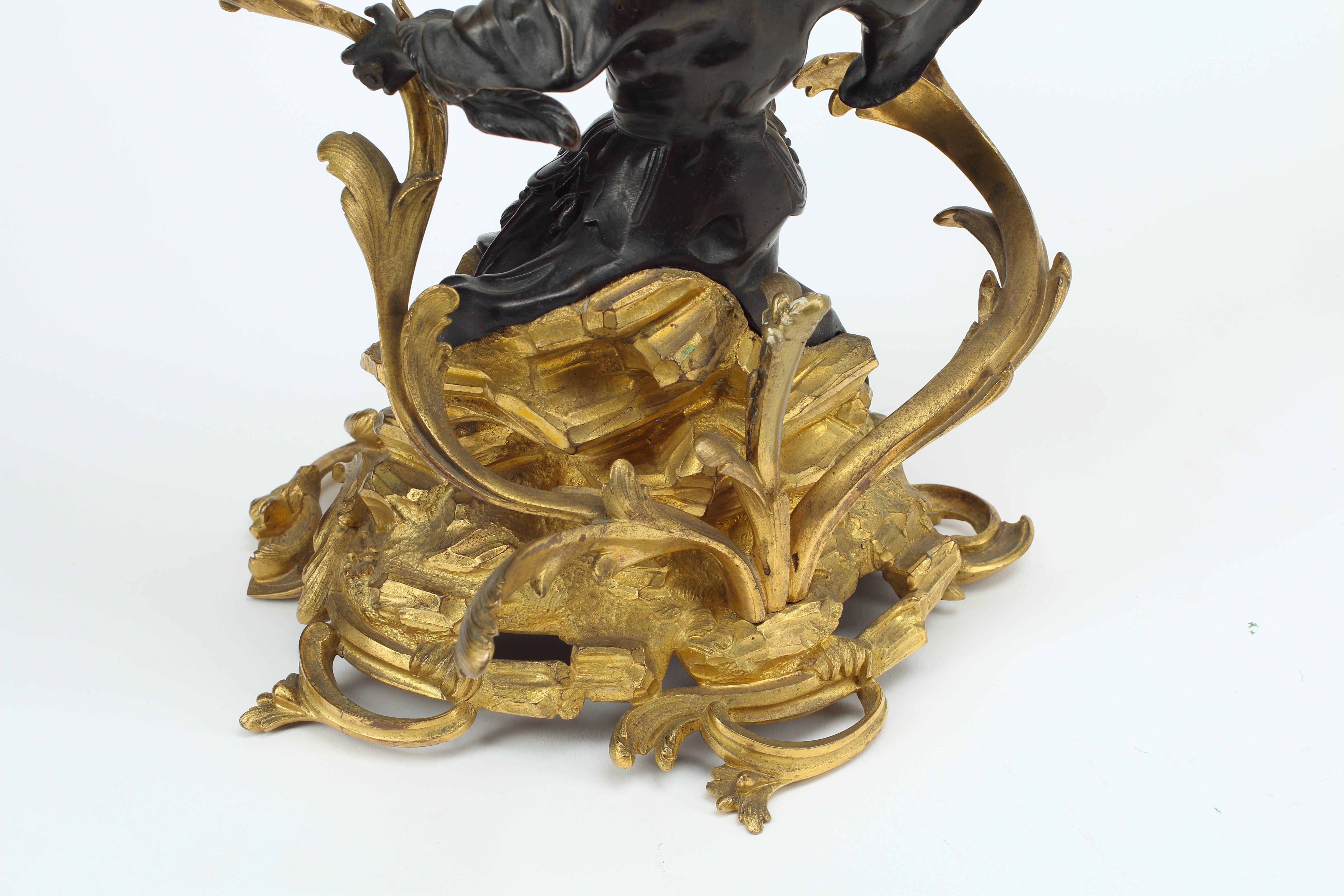 Pair of Ormolu and Patinated Bronze Chinoiserie Candelabra, 19th Century French