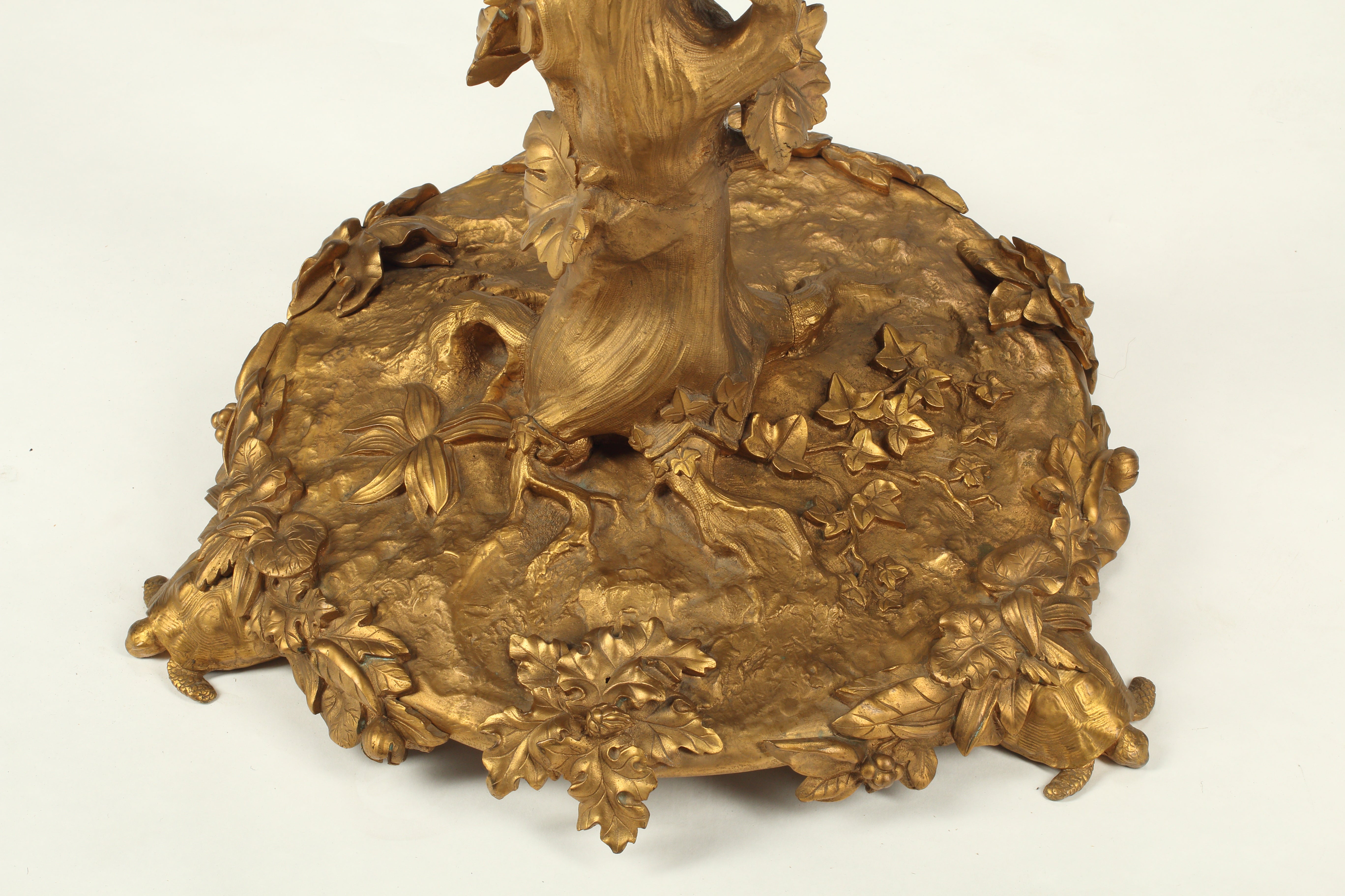 Gilt Bronze Table with Hand Painted Porcelain Top, 19th Century Continental