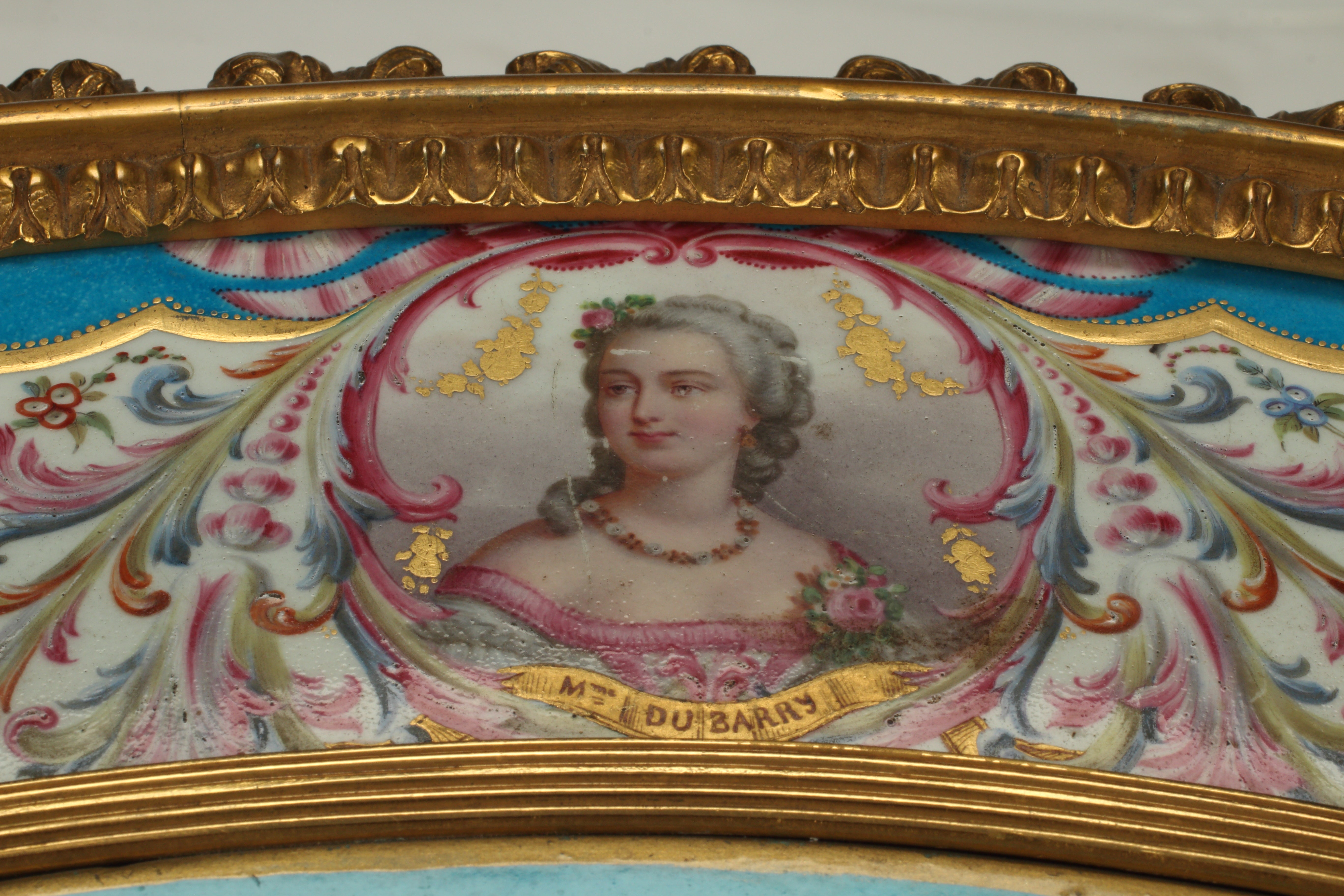 Gilt Bronze Table with Hand Painted Porcelain Top, 19th Century Continental