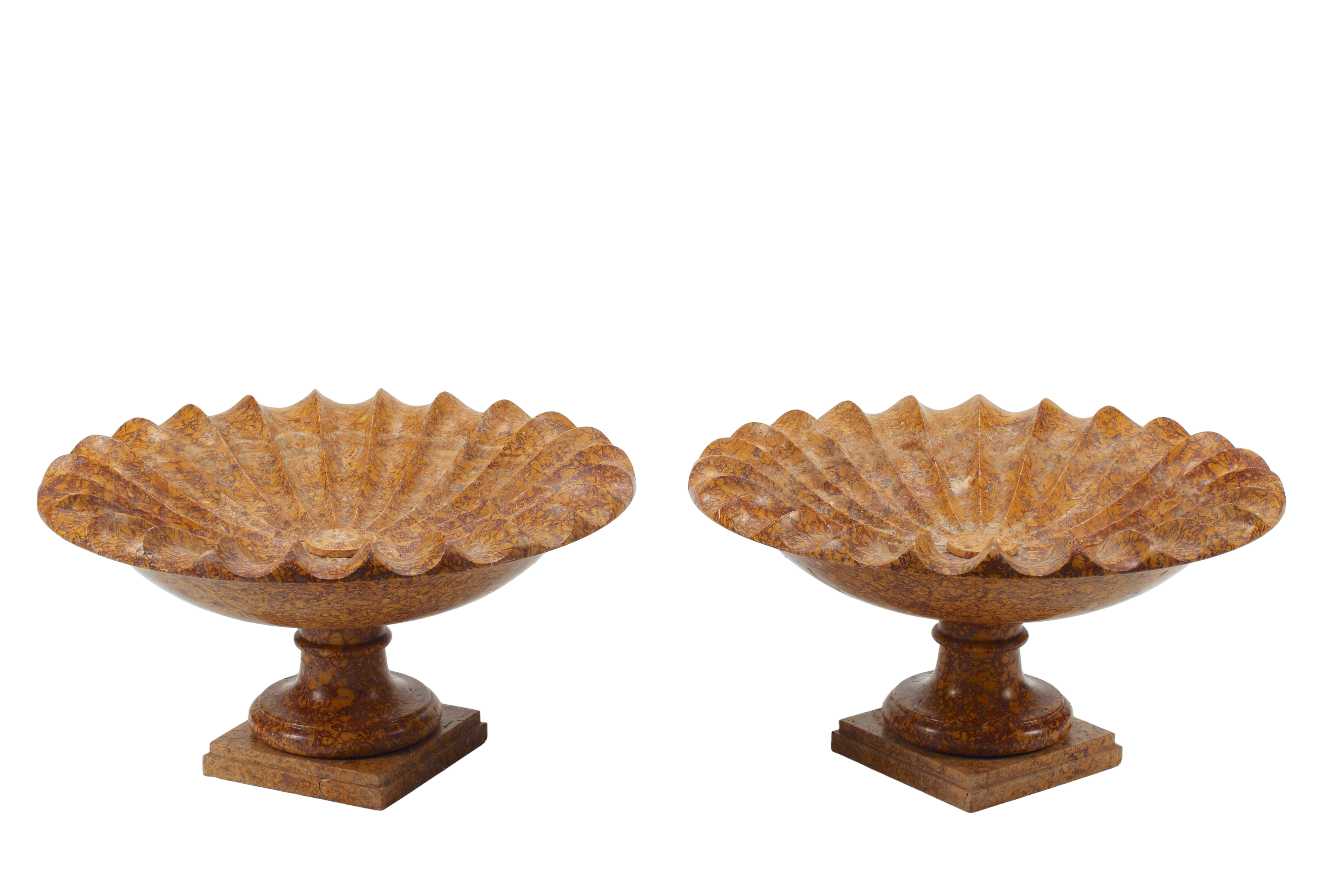 Pair of Large Marble Tazzas, 19th Century Italian Neoclassical