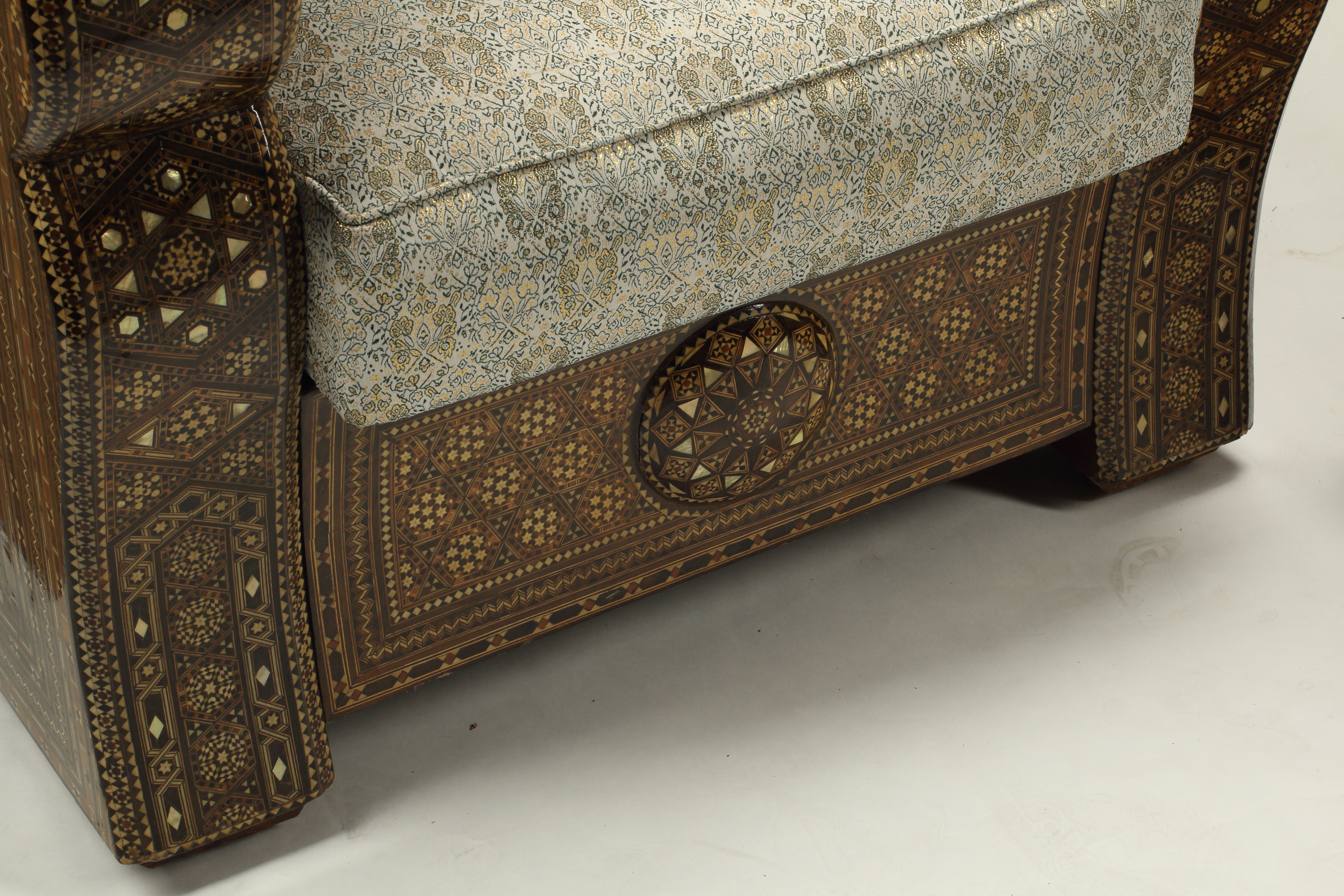 Pair of Moorish Style Inlaid Throne Chairs, 20th Century