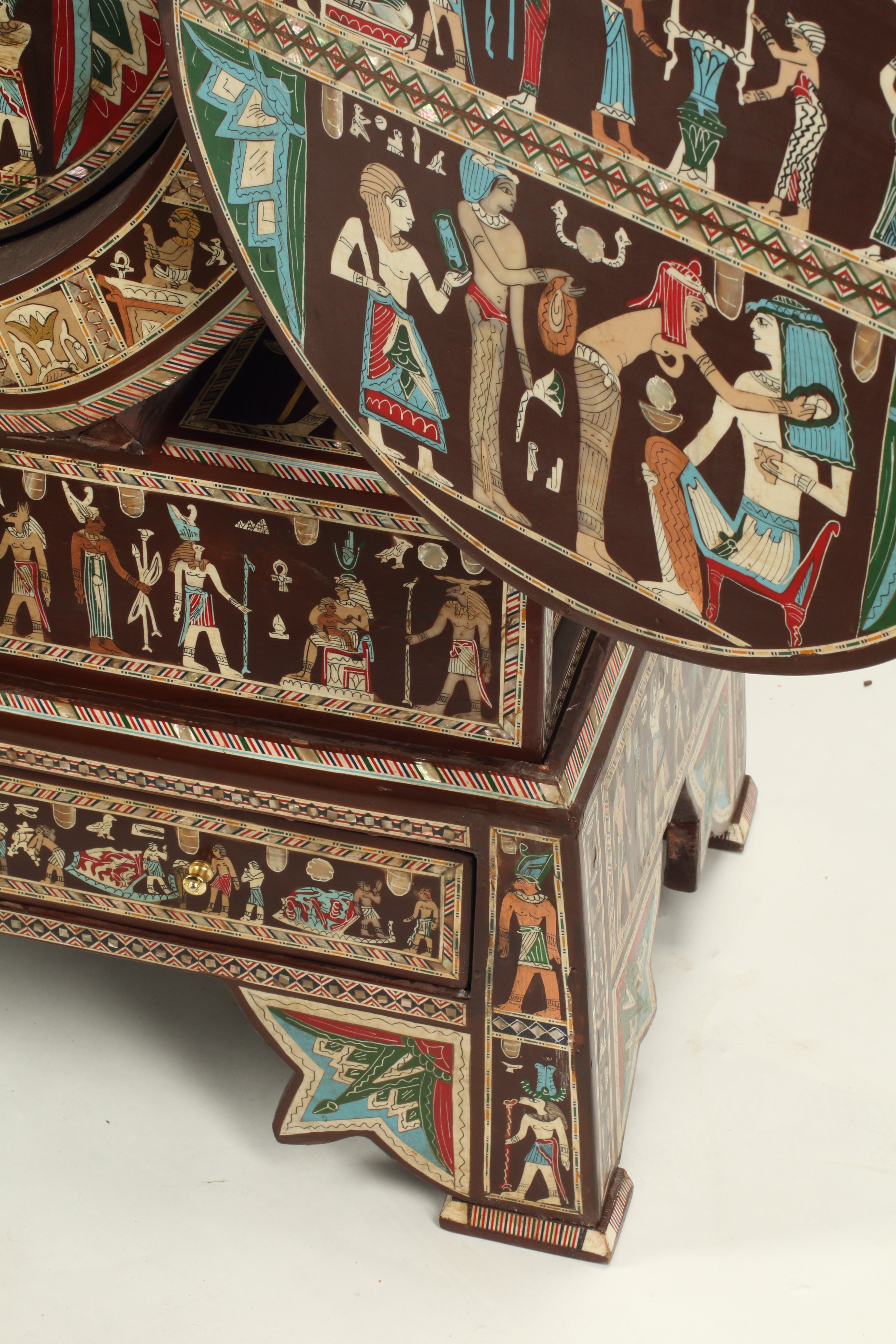 Egyptianesque Collector's Cabinet on Stand