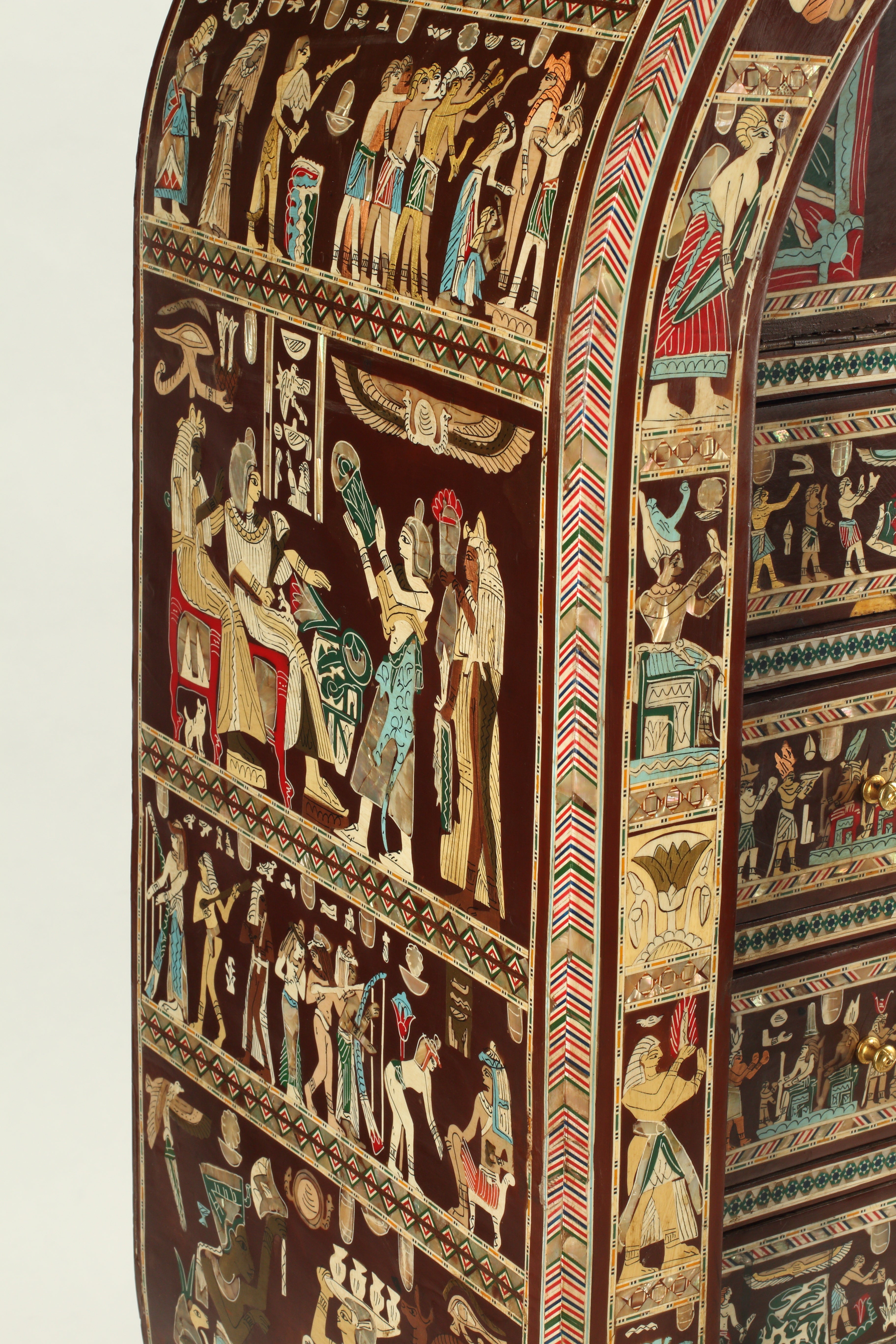 Egyptianesque Collector's Cabinet on Stand