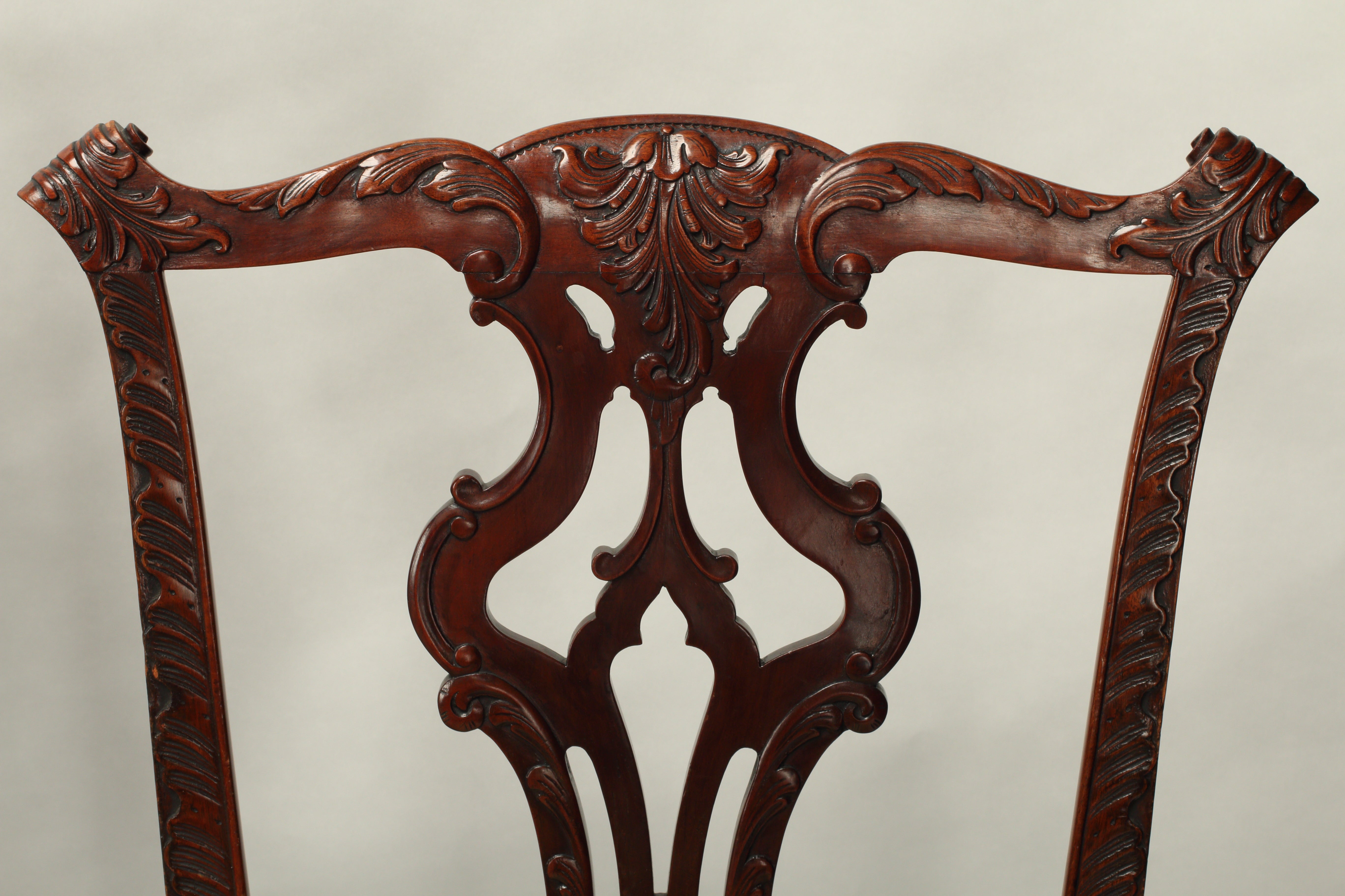 Set of 12 Chippendale Style Dining Chairs, 19th Century English