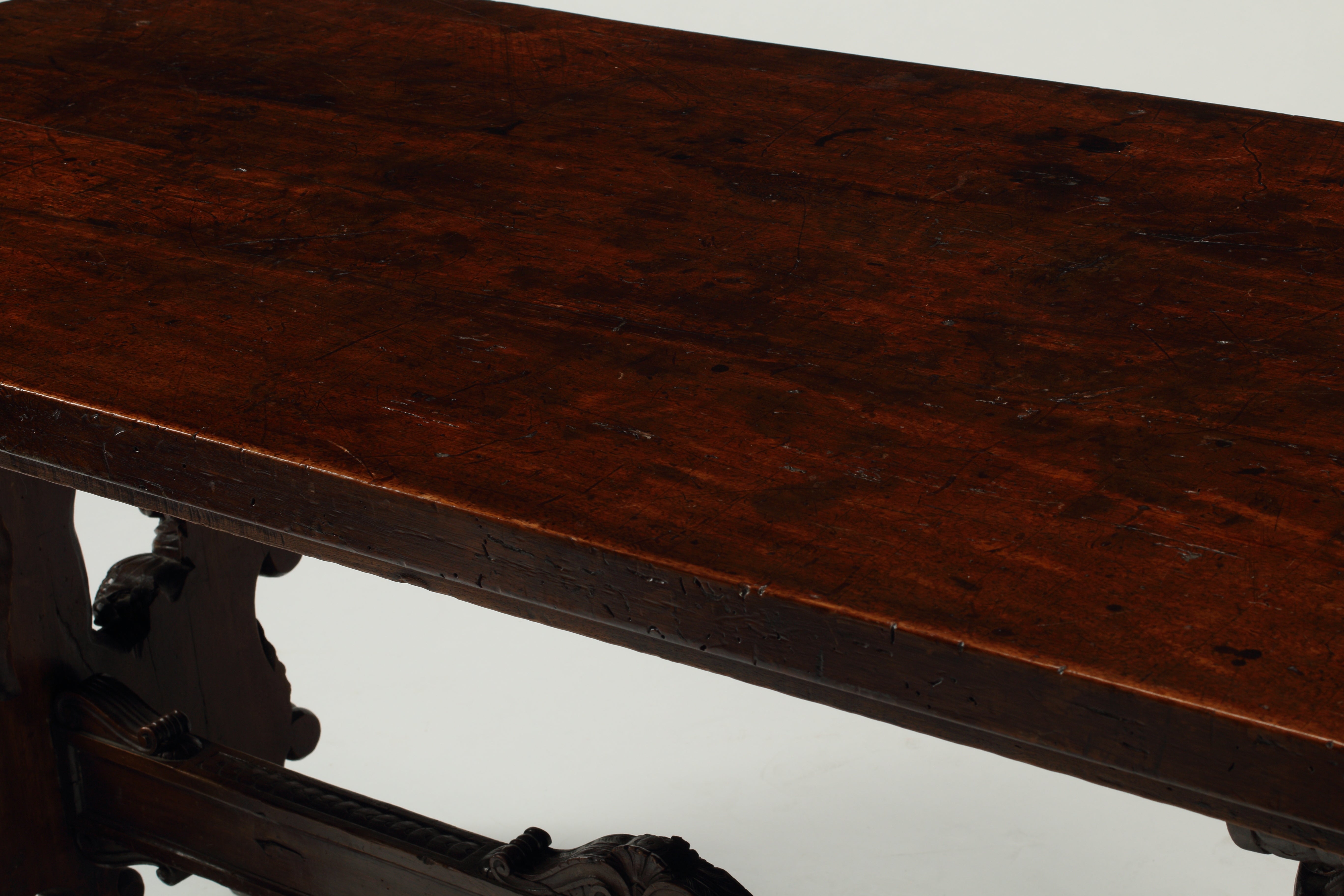 Walnut Spanish Trestle Table, 18th-19th Century