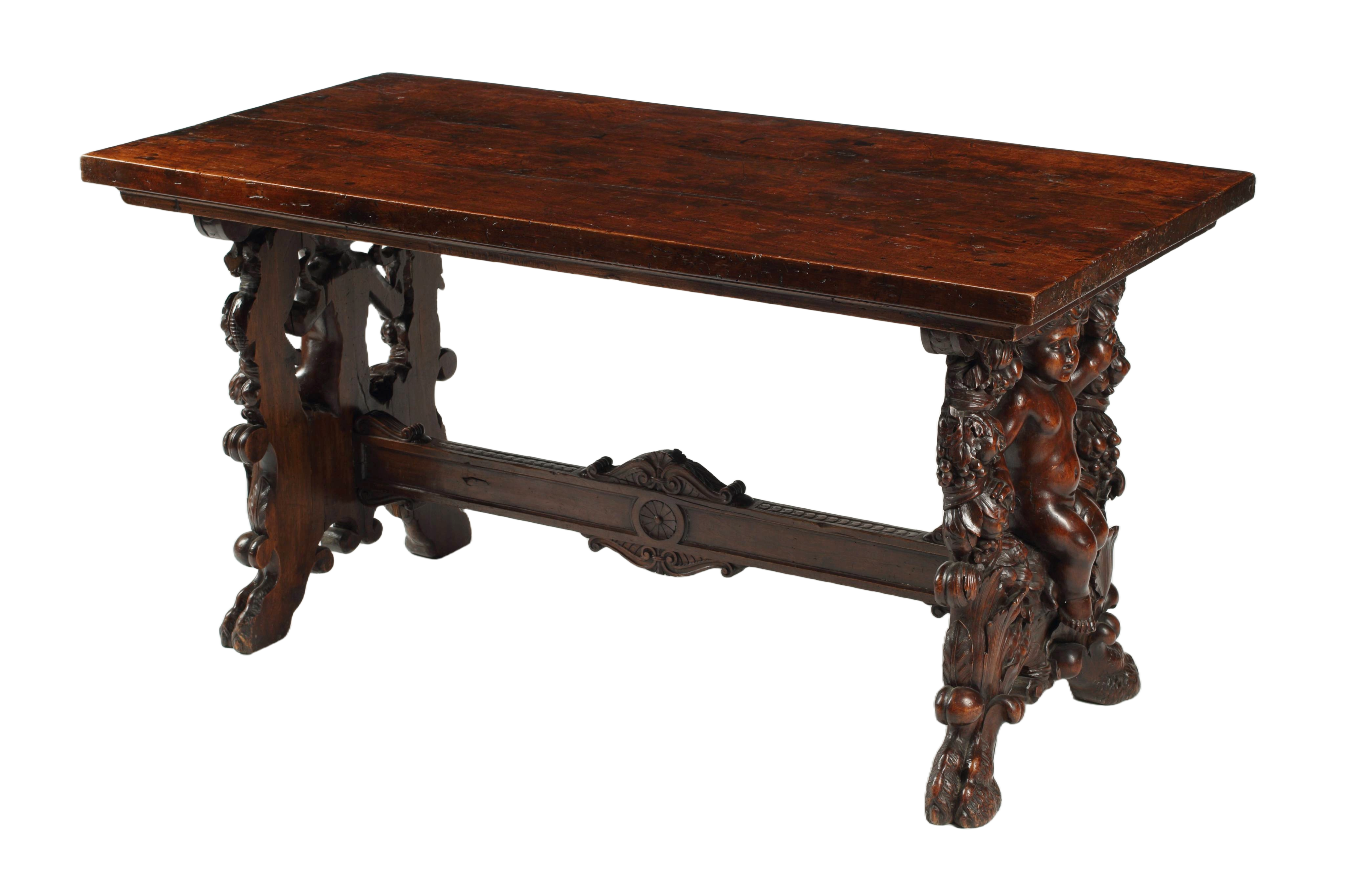 Walnut Spanish Trestle Table, 18th-19th Century