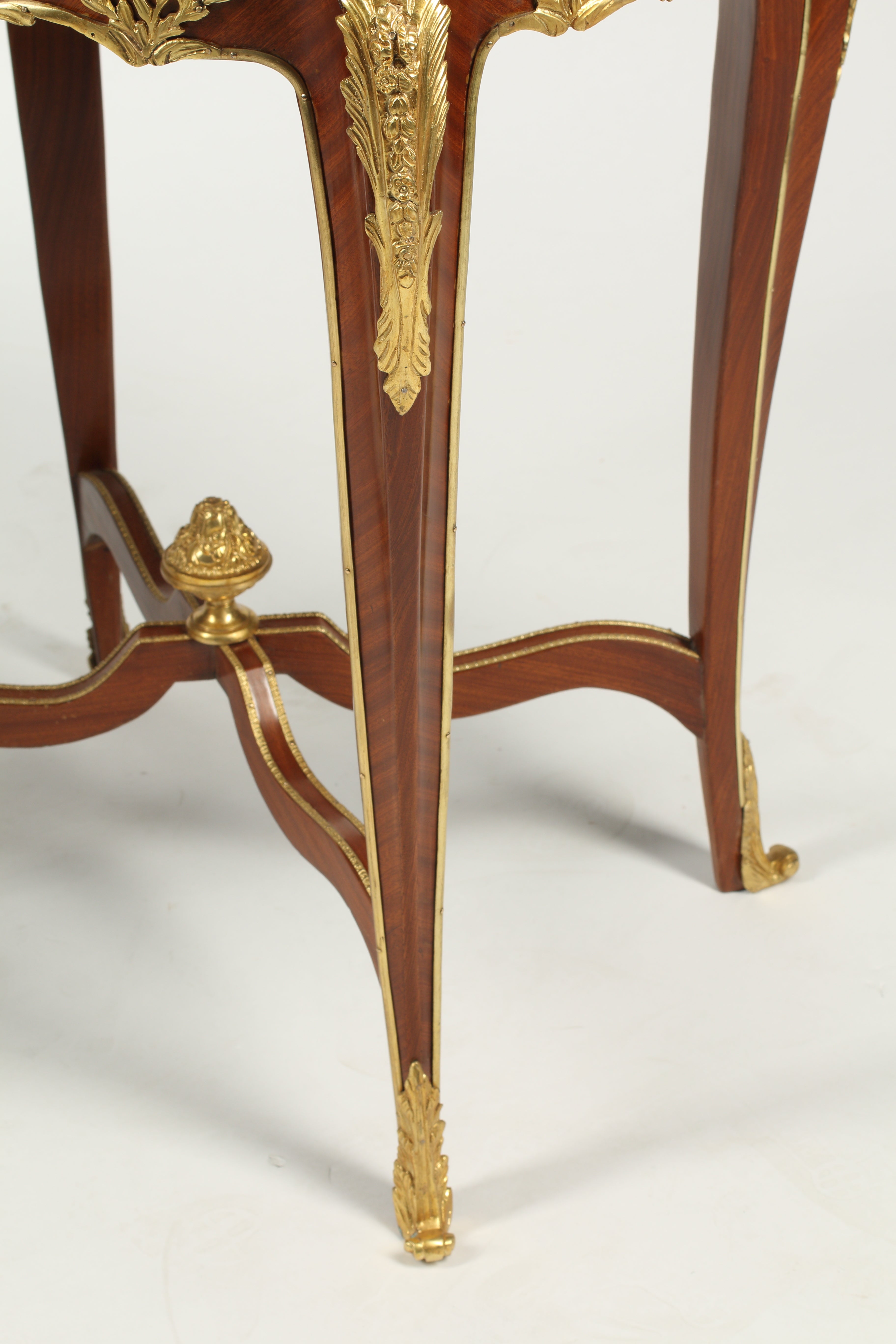 Pair of Louis XV Style Tables with Marble Top and Bronze Mounts