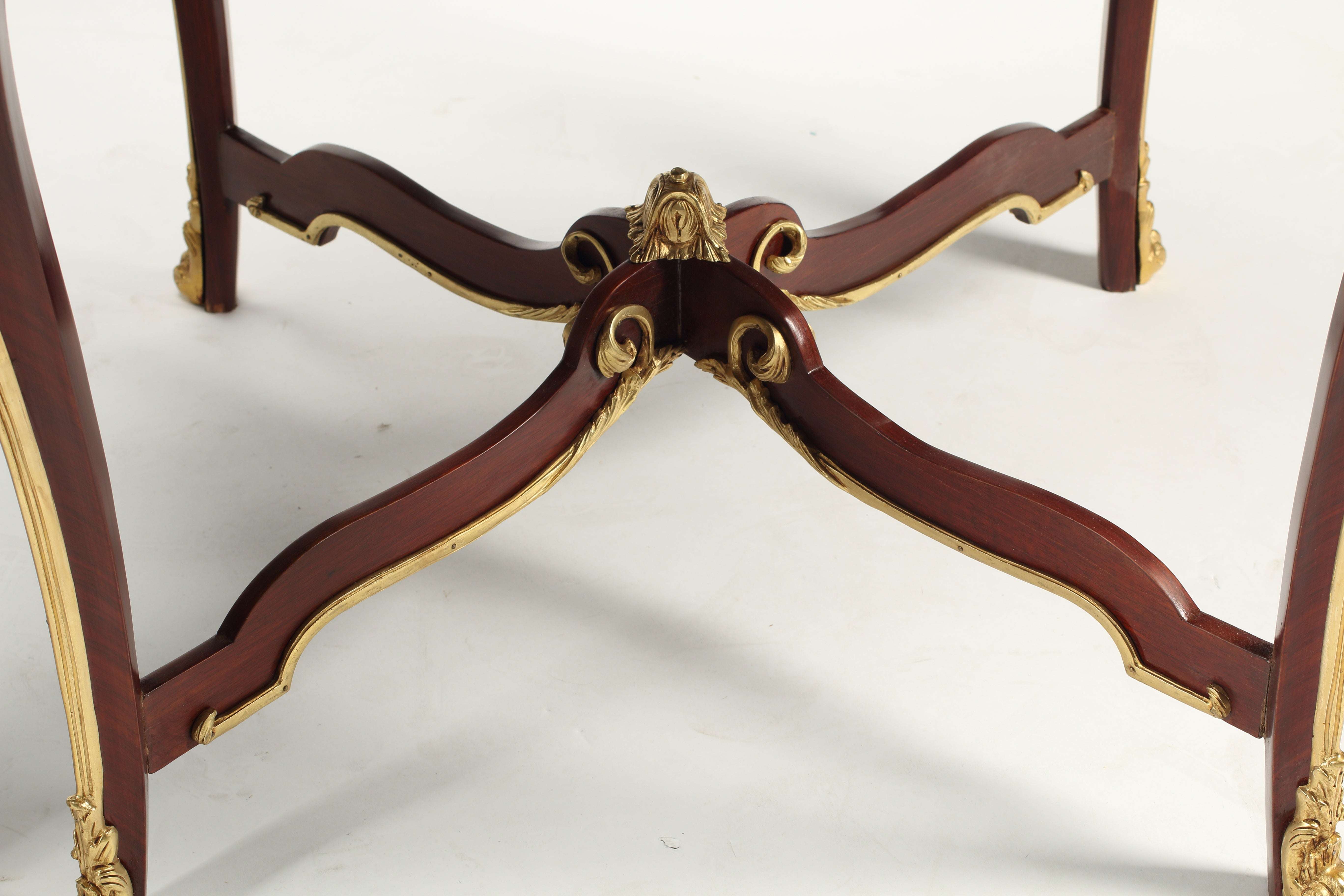 Pair of Louis XV Style Gueridons with Tiger's Eye Table Tops