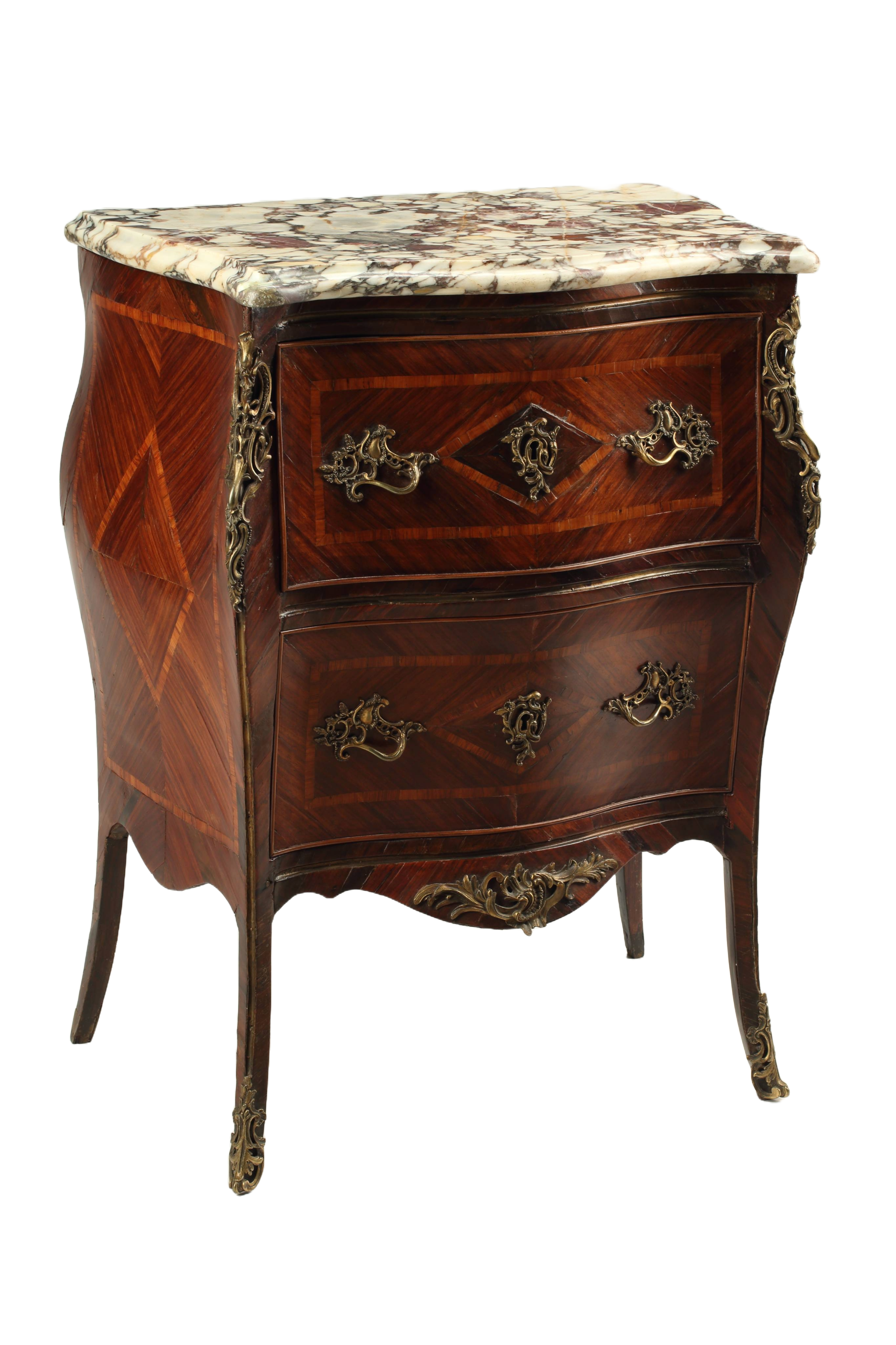 Genoise Chest of Drawers with Marble Top, 18th Century Italian