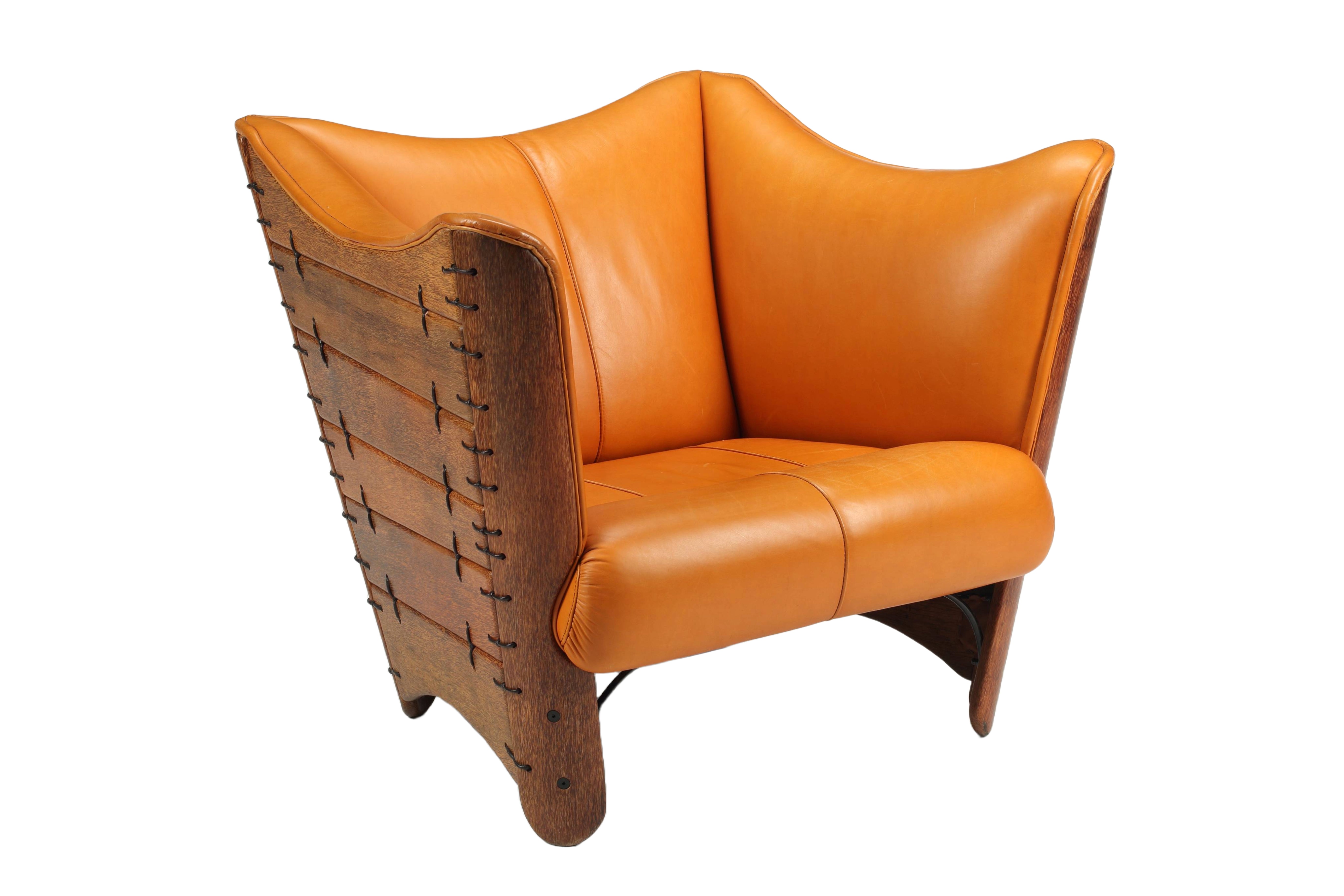 Pacific Green Leather Club Chair