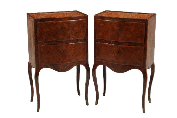 Pair of Two Drawer Side Tables, 18th Century Italian